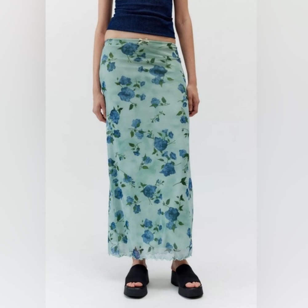 Urban Outfitters Camilla Mesh Maxi Floral Skirt